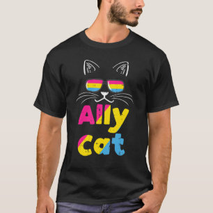 Ally Cat Pansexual Stuff Pan Pride Flag Lgbtq Men T-Shirt