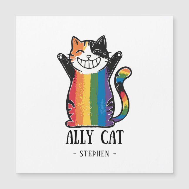 Ally Cat – Rainbow Cat LGBTQ Pride (2) (Front)