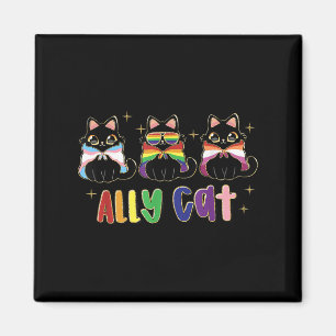Ally Cat Rainbow Lgbt Pride Flag Gay Pride Month 2 Magnet