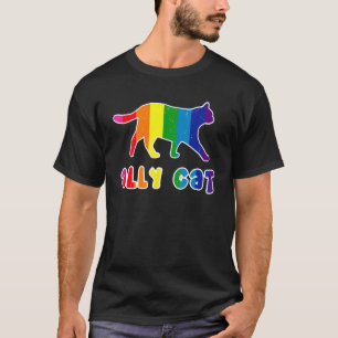 Ally Cat Sunglasses Gay LGBT Pride Month Graphic P T-Shirt
