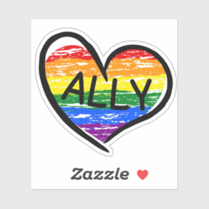 Ally for LGBTQ+ Hand Drawn Heart