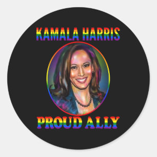 Ally Kamala Harris Our Vp Lgbt Flag Gay Pride Mont Classic Round Sticker