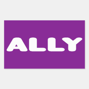 Ally LGBTQ Straight Ally Spirit Day White & Purple Sticker