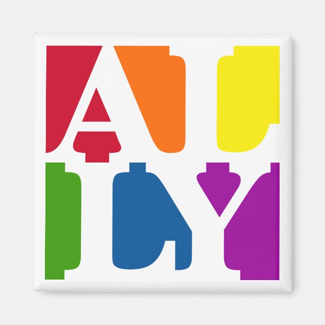 Ally Pop Carré Magnet blanc (Devant)