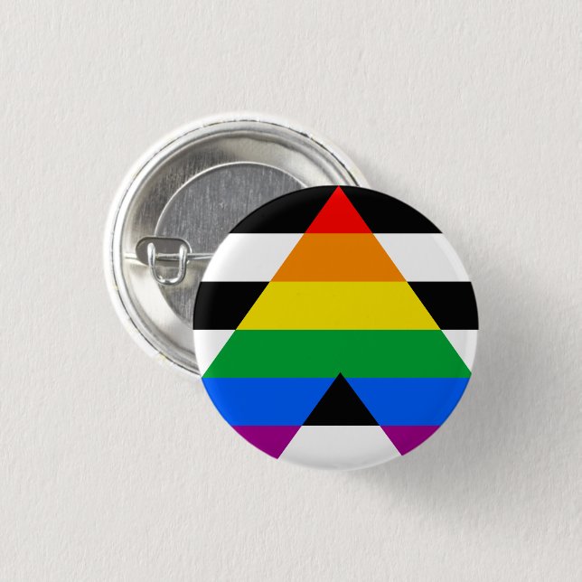 Ally Pride Flag 1 Inch Round Button (Front & Back)