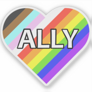 Ally Pride Heart Custom-Cut Vinyl Sticker