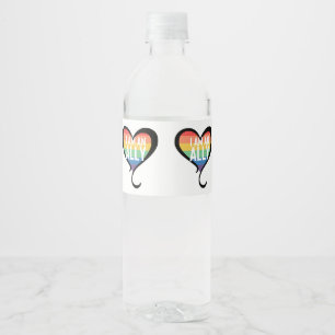 Ally Pride Rainbow Water Bottle Label