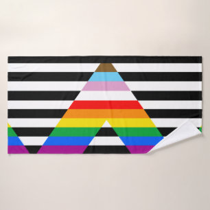 Ally Progress Pride Flag Bath Towel
