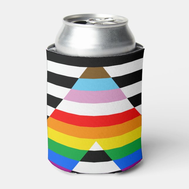Ally Progress Pride Flag Can Cooler (Can Front)