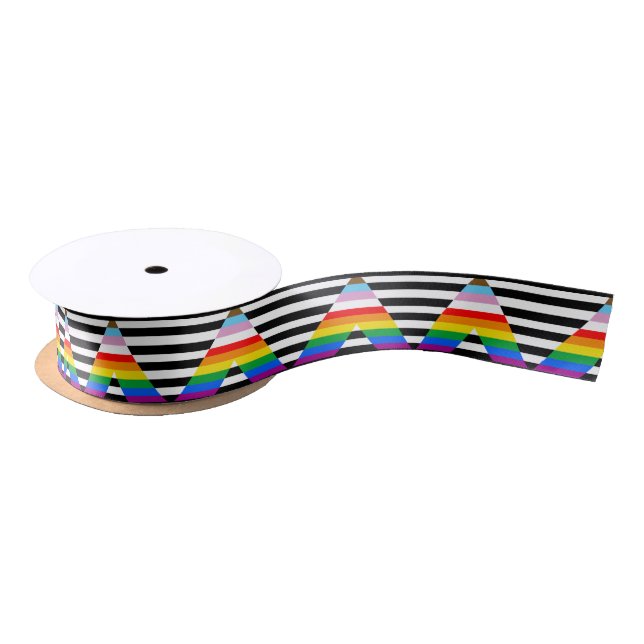 Ally Progress Pride Flag Satin Ribbon (Spool)