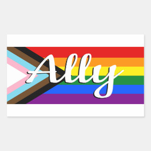 Ally   Progress Pride Flag Sticker