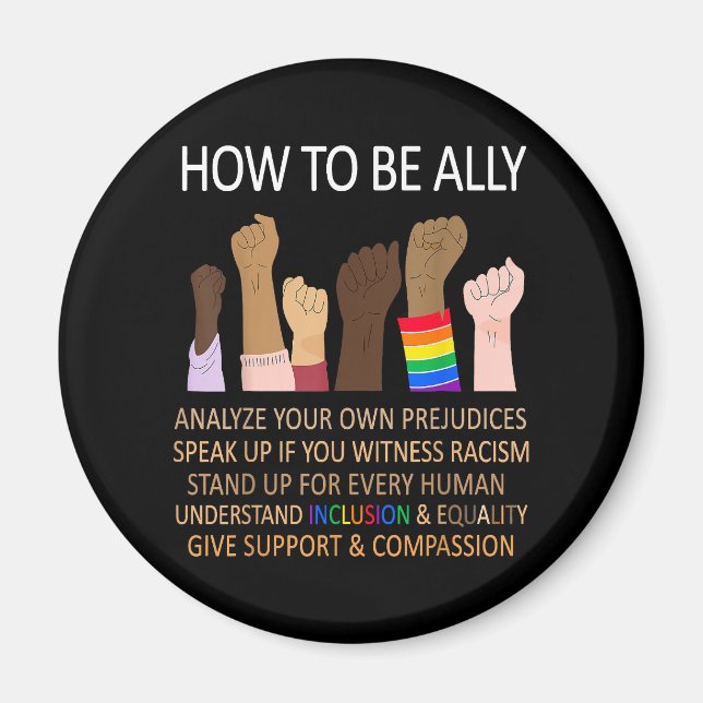 Ally Proud Ally Stands Up for Equality Magnet (Front)