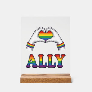 Ally Rainbow Hands Heart Vintage Pride Shirt Desig