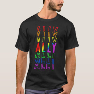 Ally Rainbow Lgbt Lesbian Gay Bisexual Trans Pan Q T-Shirt