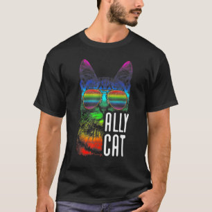 Allys Cat Lgbt Gay Rainbow Pride Flag Men Lgbtq Pr T-Shirt