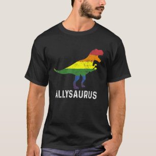 Allysaurus Dinosaur Rainbow Flag For Ally Lgbtq Pr T-Shirt