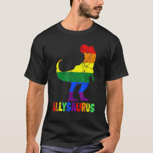 Allysaurus LGB  Dinosaur Rainbow Flag Ally LGBT Pr T-Shirt