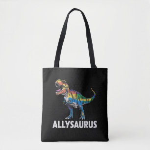 Allysaurus LGBT Dinosaur Rainbow Flag Ally LGBT  Tote Bag