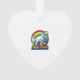 Allysaurus Rainbow Dinosaur Vintage T-Shirt Design Ornament