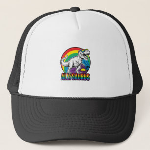 Allysaurus Rainbow Dinosaur Vintage T-Shirt Design Trucker Hat