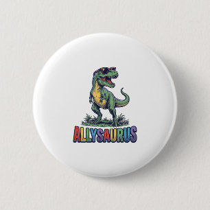 Allysaurus Vintage Dinosaur Sunglasses Shirt Desig 2 Inch Round Button
