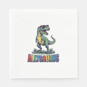 Allysaurus Vintage Dinosaur Sunglasses Shirt Desig Napkin
