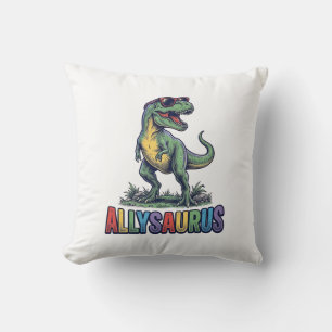 Allysaurus Vintage Dinosaur Sunglasses Shirt Desig Throw Pillow