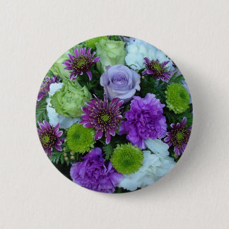 Alma Blooms Purple Bouquet 2 Inch Round Button