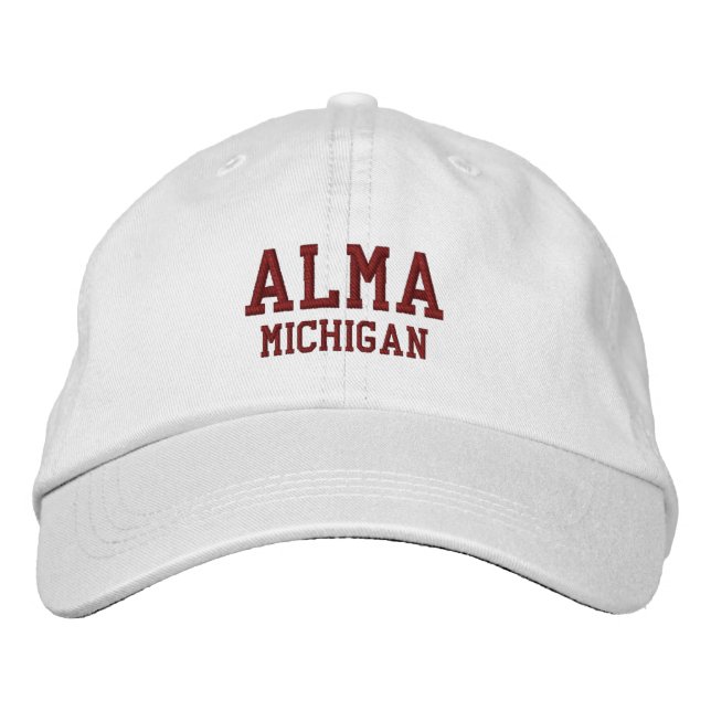 Alma Michigan Embroidered Baseball Hat (Front)