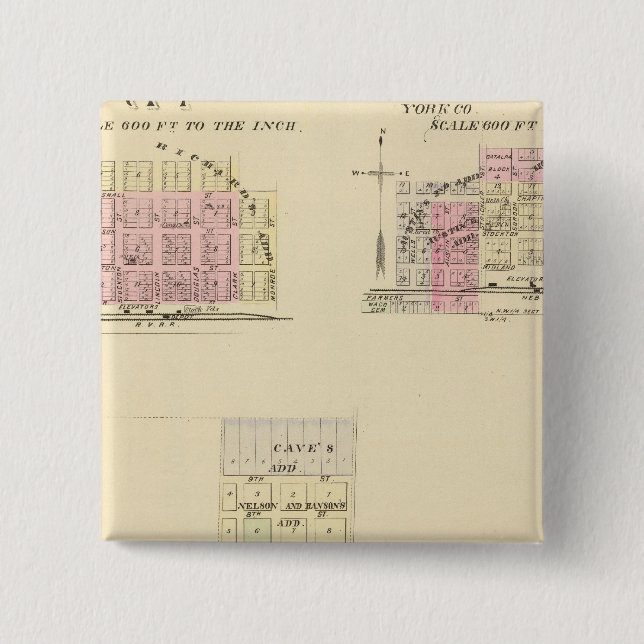Alma, Nebraska 2 Inch Square Button (Front)