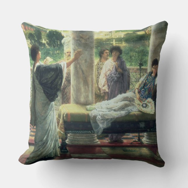 Alma-Tadema | Catullus Reading his Poems Throw Pillow (Front)