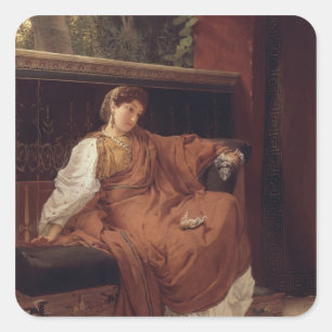 Alma-Tadema   Lesbia Weeping over a Sparrow Square Sticker