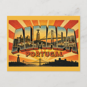 Almada Portugal Cristo Rei Statue Postcard