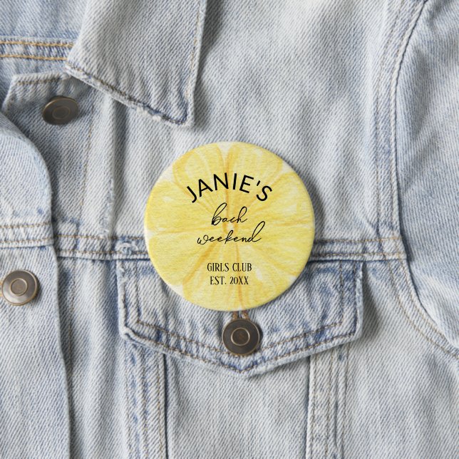 Almafi Lemon Bachelorette Party | Bridal Pin/ 3 Inch Round Button (In Situ)