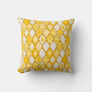Almas diamond ikat gold throw pillow