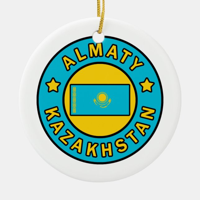 Almaty Kazakhstan Ceramic Ornament (Front)