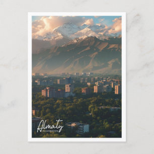 Almaty Kazakhstan Travel Place illustration Postcard