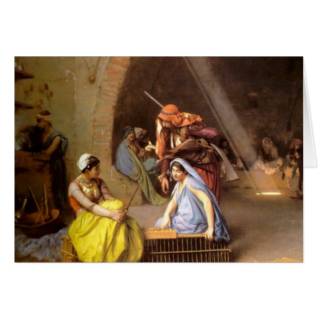 "Almehs jouant aux échecs dans un café", par Jean (Devant horizontal)