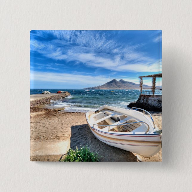 Almería, La Isleta Del Moro | Mar Mediterráneo 2 Inch Square Button (Front)