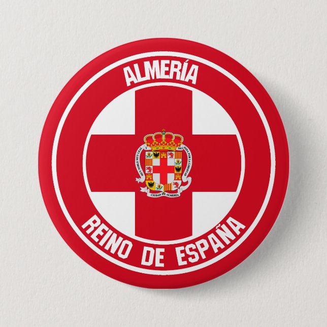 Almería Round Emblem 3 Inch Round Button (Front)