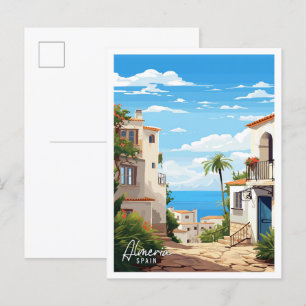 Almeria Spain Art vintage travel illustration Postcard
