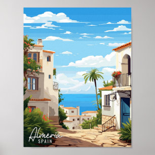 Almeria Spain Art vintage travel illustration Poster