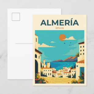 Almeria Spain Vintage Illustration Travel Postcard