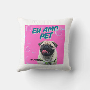Almofada 40.6 cm x 40.6 cm Via Pantanal Pet Rosa Throw Pillow