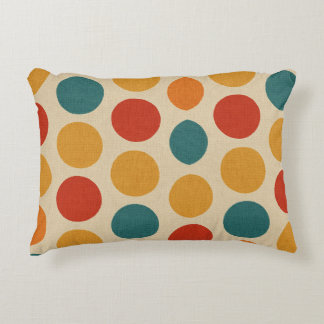 Almofada bolinhas coloridas sobre linho design accent pillow