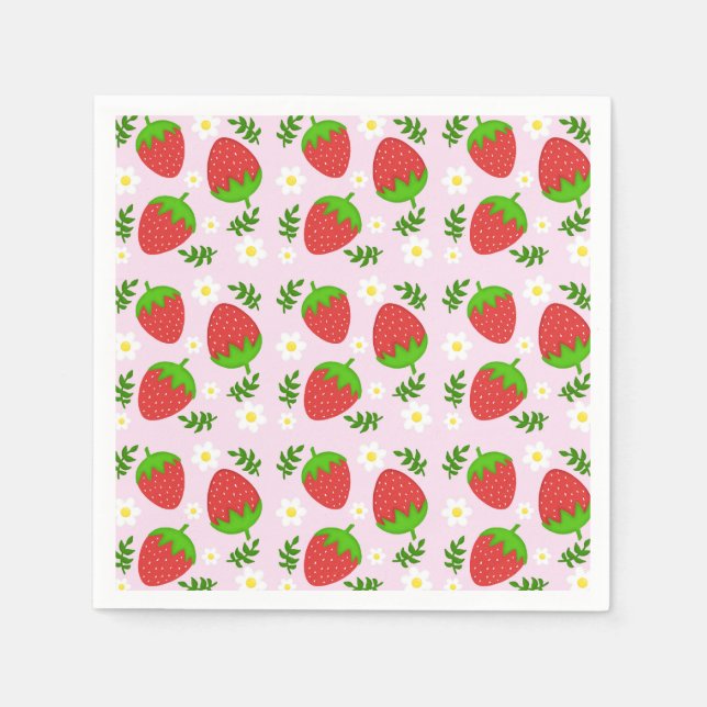 Almofada fofa continuous design strawberries botto napkin (Front)