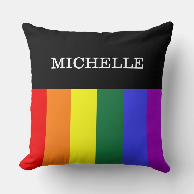 Almofada Great Custom Gay Rainbow Pride Throw Pillow (Front)