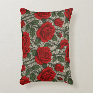 Almofada Red Roses on White Arts Accent Pillow