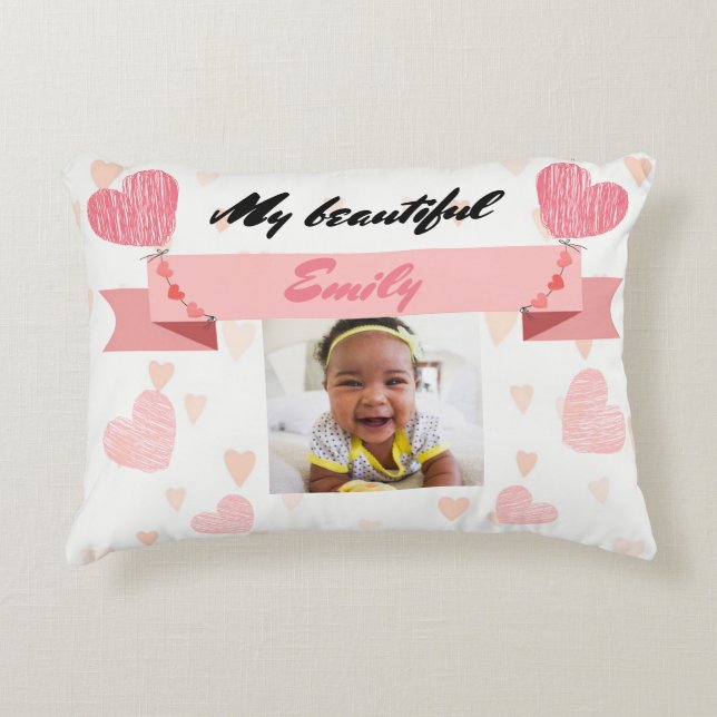 Almofada Redonda Almofada Personalize with your ba Accent Pillow (Front)