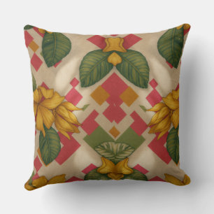 ALMOFADAS Floral Vintage com Hibiscos Throw Pillow